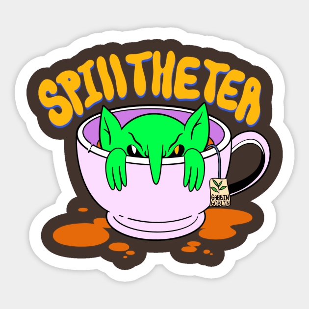 Tea Goblin Sticker by ghoulshack